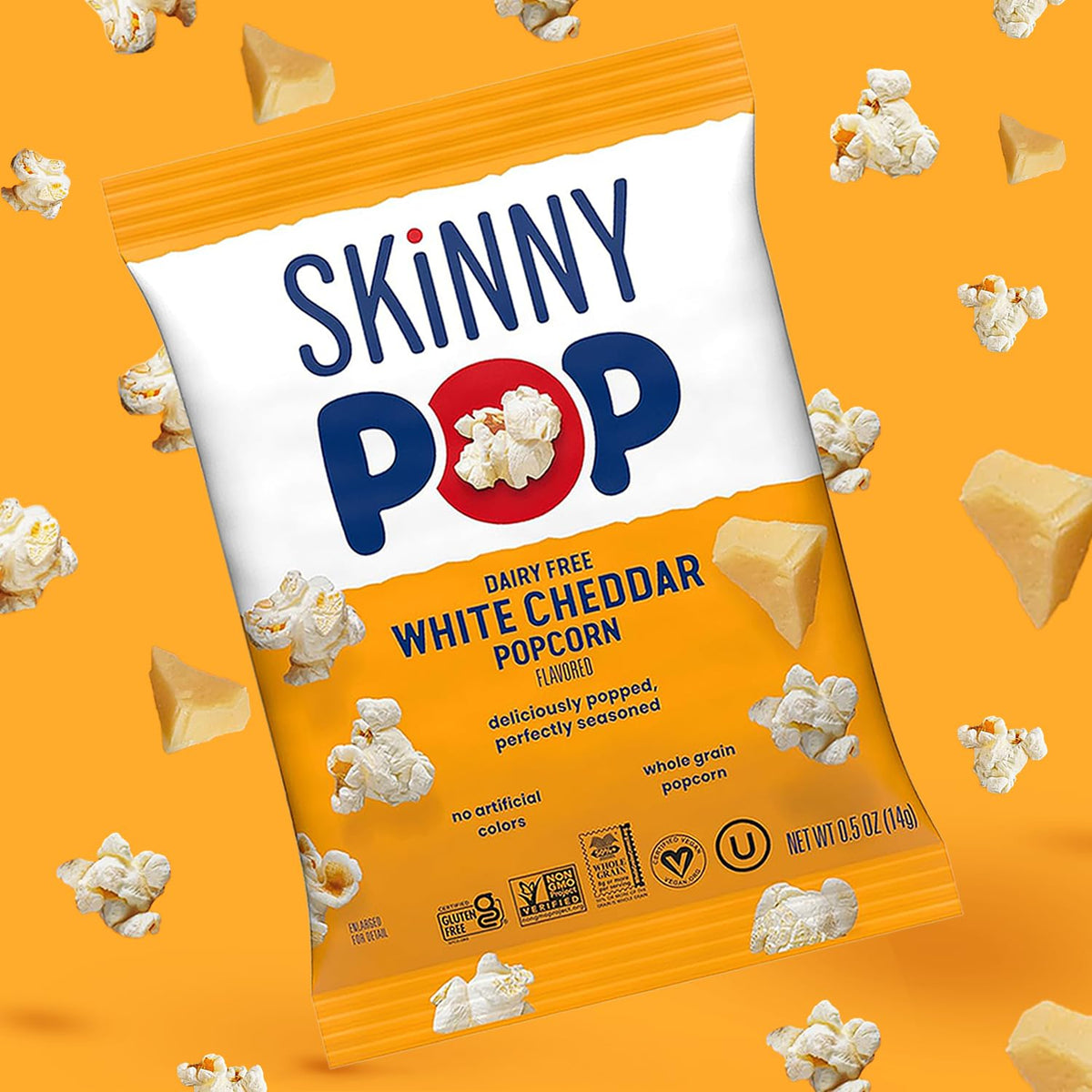 SkinnyPop on-the-go snack in a compact bag