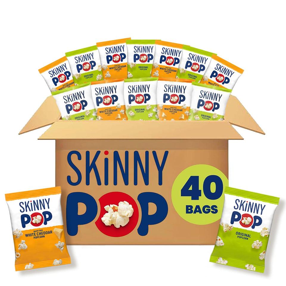SkinnyPop Original popcorn bag with light, crunchy texture for everyday lunches