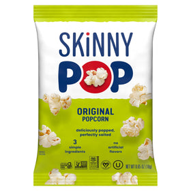SkinnyPop popcorn as a quick, on-the-go treat for busy days.