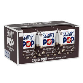 SkinnyPop Sea Salt & Pepper bag front; quick, flavorful snacking.