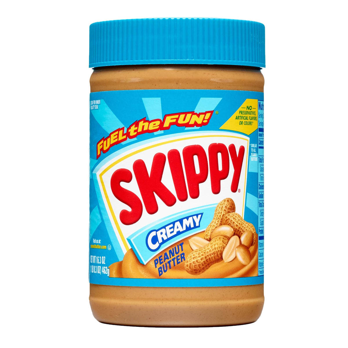 SKIPPY Creamy Peanut Butter on bread highlights a perfect sandwich spread.