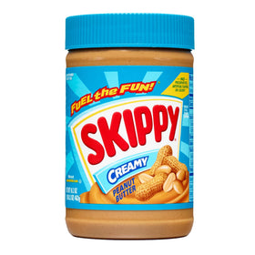 SKIPPY Creamy Peanut Butter on bread highlights a perfect sandwich spread.