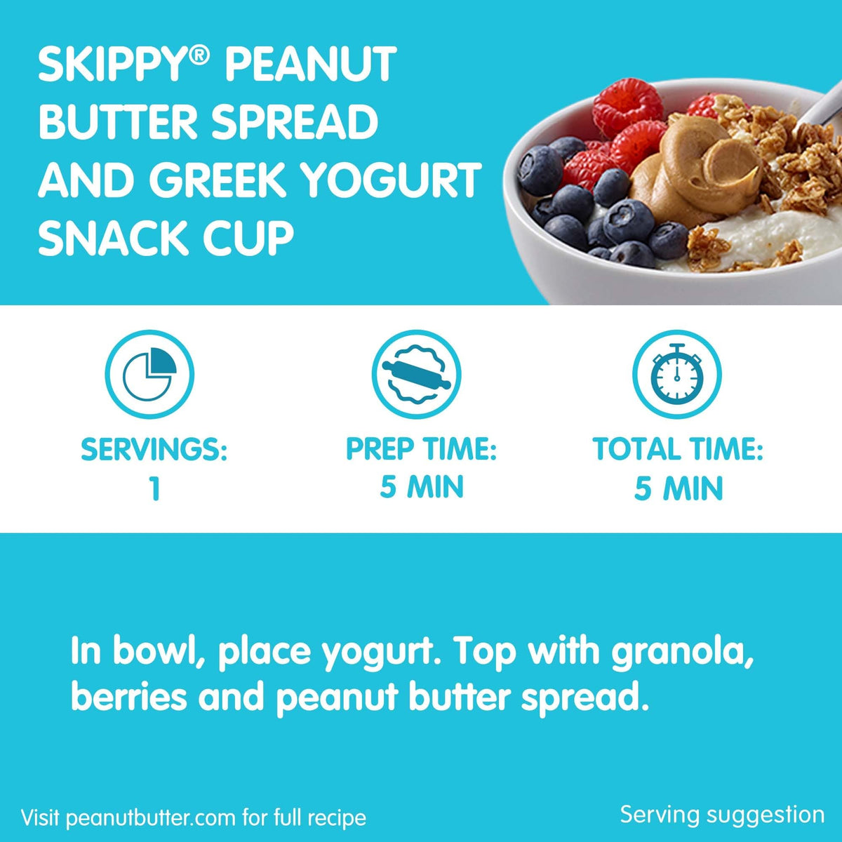 Close-up of SKIPPY ingredient list with six simple ingredients.