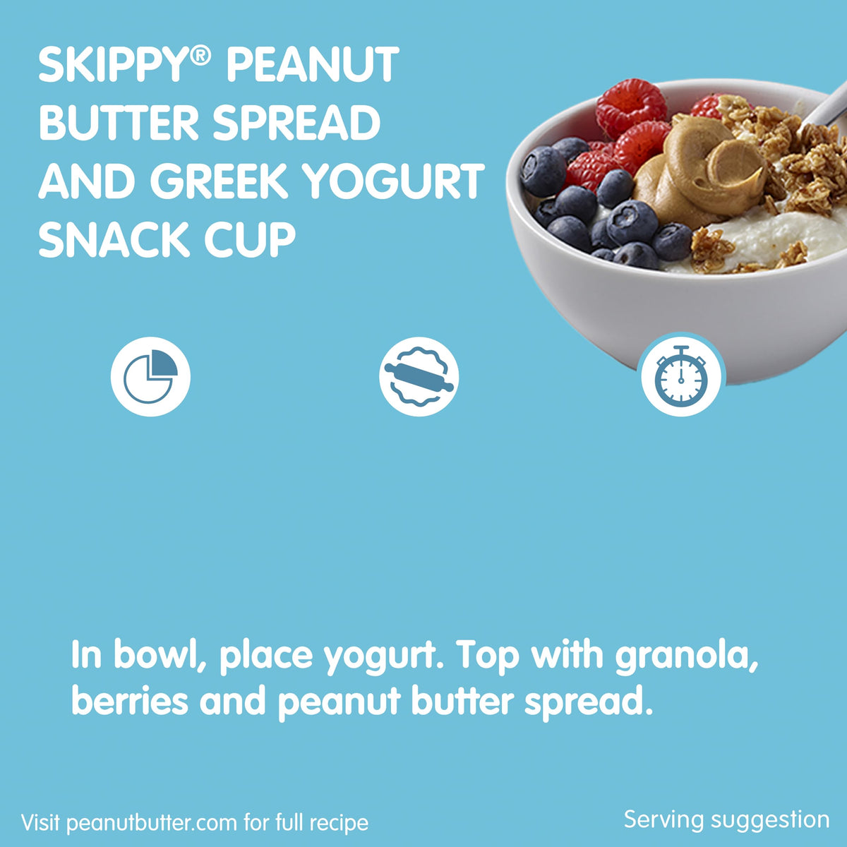 SKIPPY Creamy Spread ingredients list highlights four simple items.