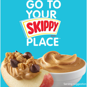 SKIPPY Creamy Peanut Butter Spread jar top with smooth surface for easy spreading.