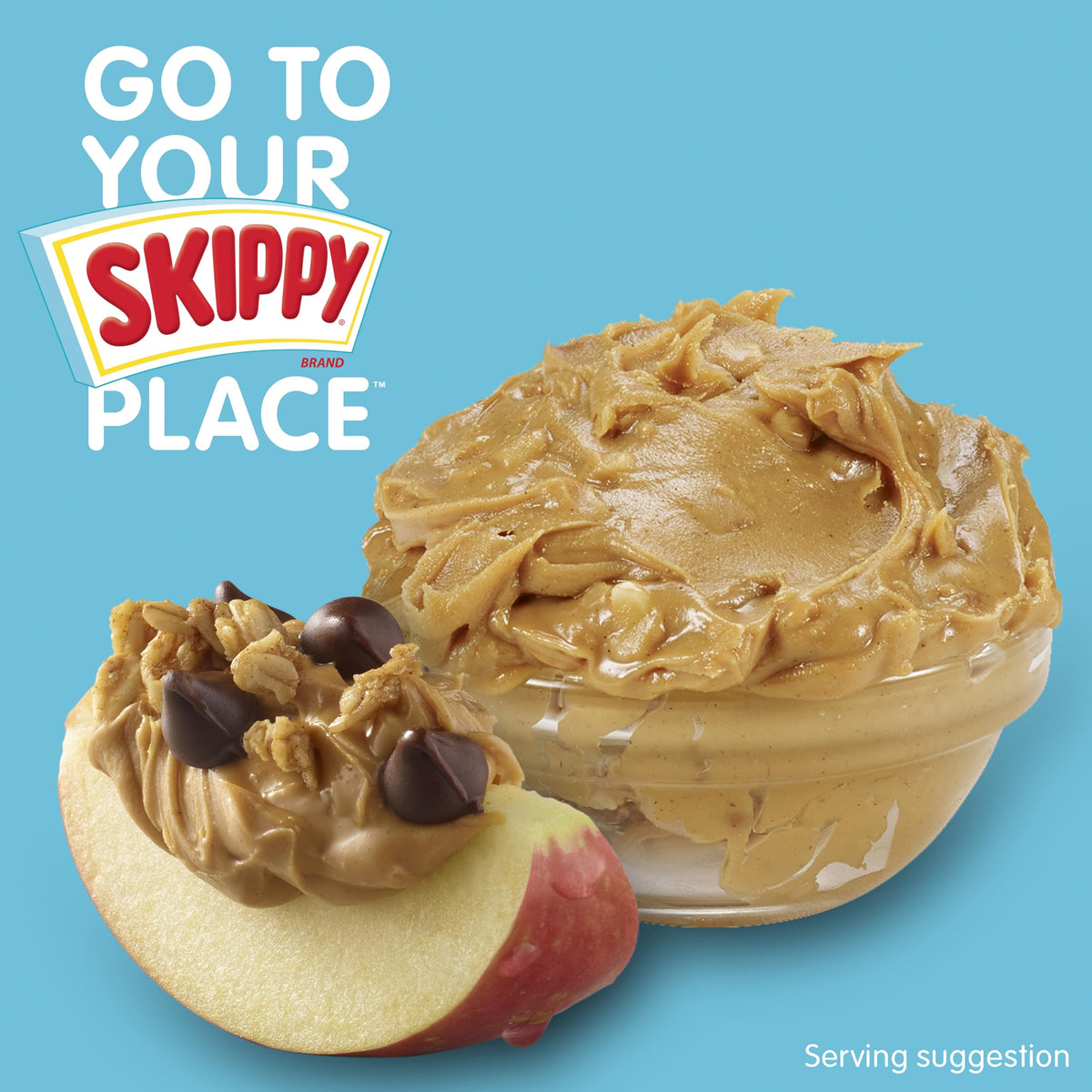 SKIPPY Natural SUPER CHUNK spread closeup reveals real roasted peanuts and chunky texture, ideal for hearty sandwiches.