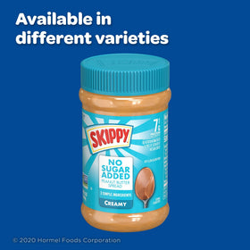 SKIPPY No Sugar Added Chunky Packaging emphasizes gluten-free and no artificial flavors