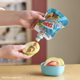 SKIPPY Squeeze top-cap enabling no-spoon, mess-free snacking.