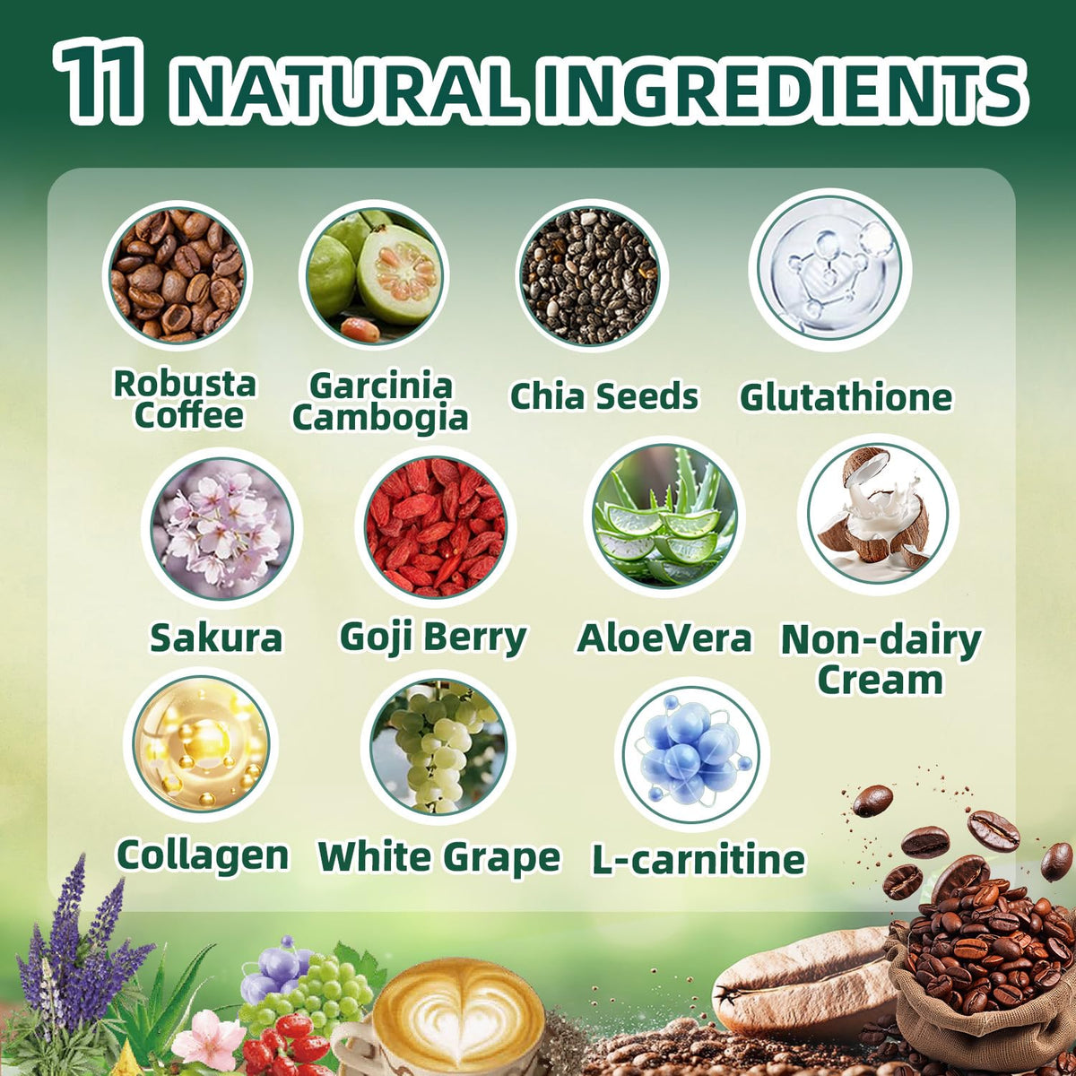 Skiseoy 20x Collagen Chia Coffee brewed cup ready in minutes.