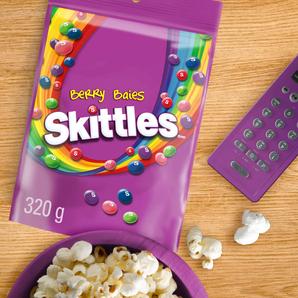 Skittles Berry flavors variety pack features five berry options.