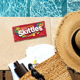 Close-up of chewy texture and sugar coating on SKITTLES pieces.