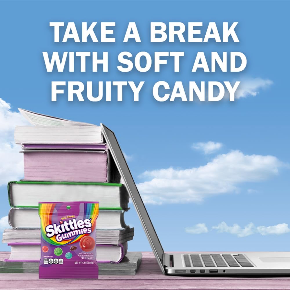 Skittles Gummies Road Trip Snack image communicates travel-friendly candy for long drives