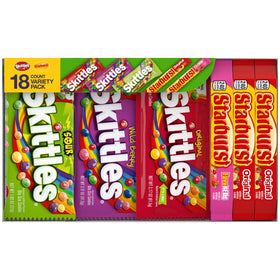 Skittles Original Sour Wild Berry close-up, showcasing bold fruit flavors for snacking.