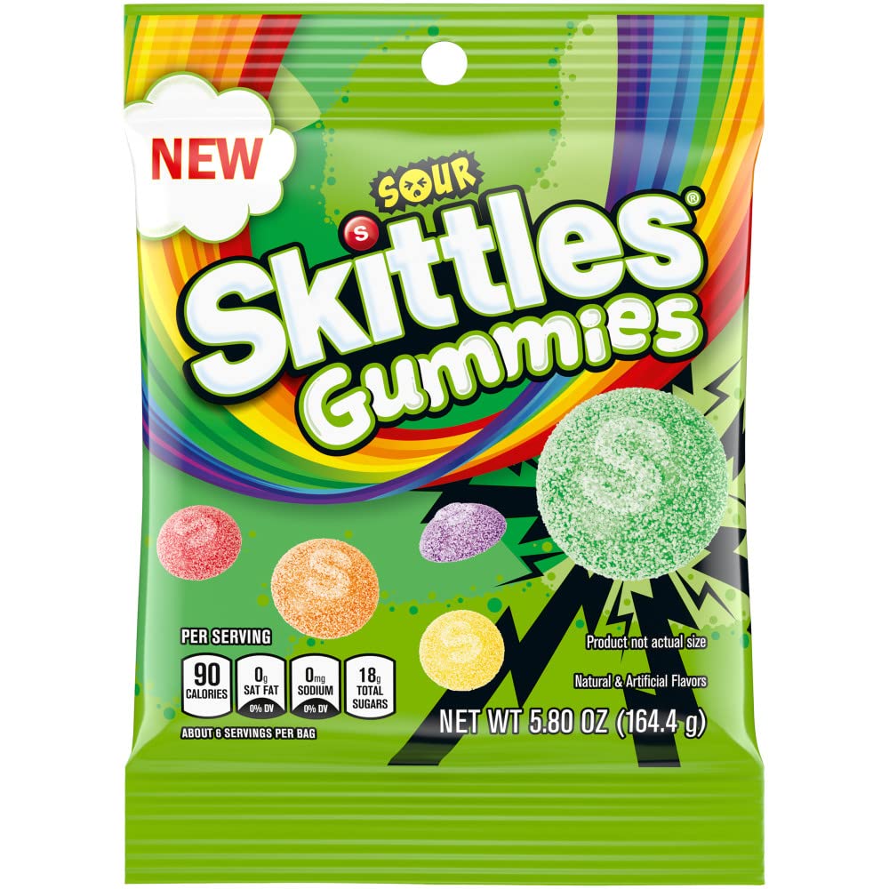Skittles Sour Gummies grab-and-go pack for travel snacking
