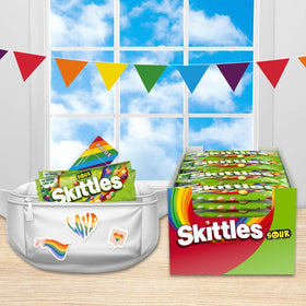 Skittles Sours colorful candy bowls add visual pop for gatherings.