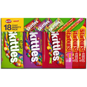 Skittles and Starburst variety box hero image, ideal for gifting and party spreads.
