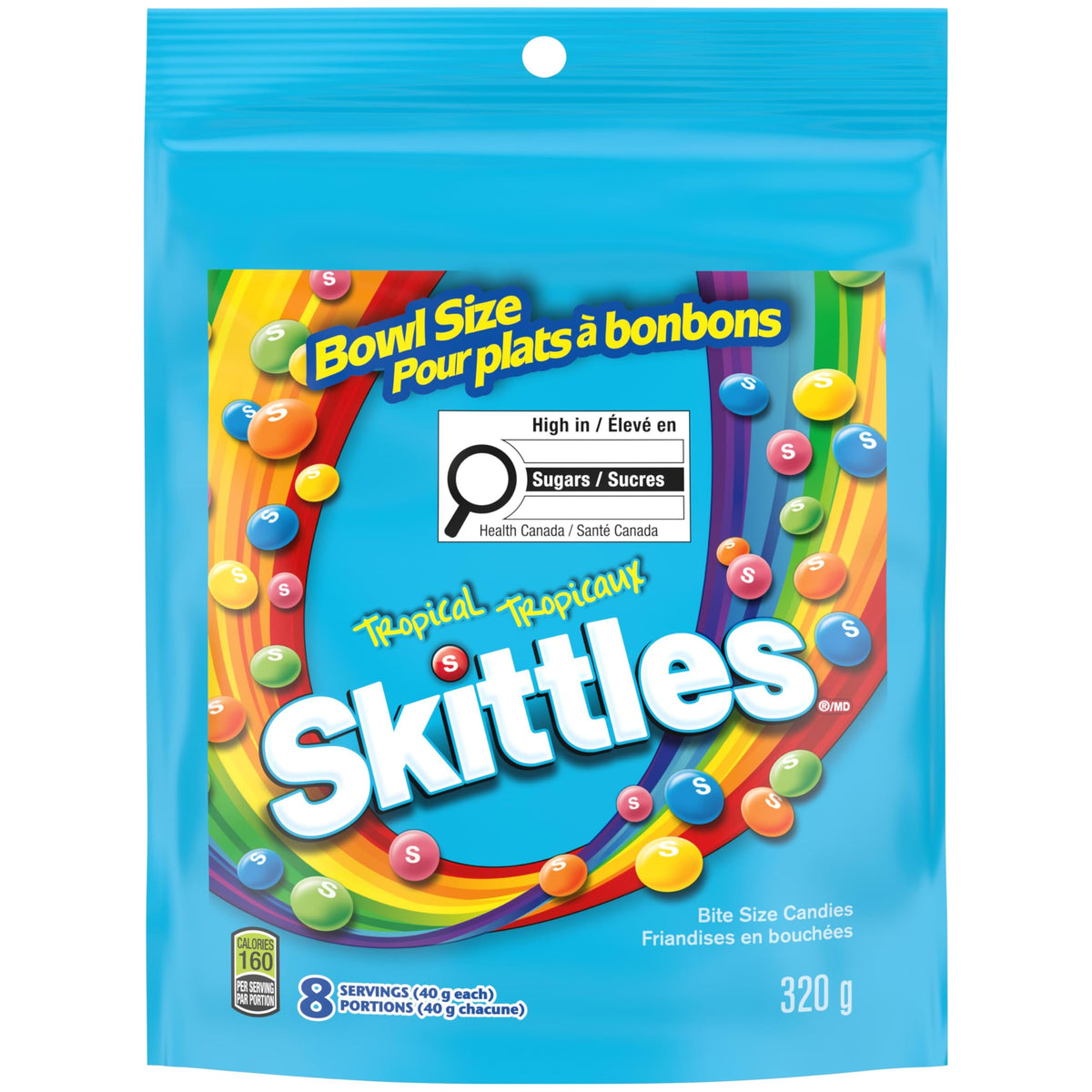 Skittles Tropical Mega Pack 320g with vibrant candy shells for sharing