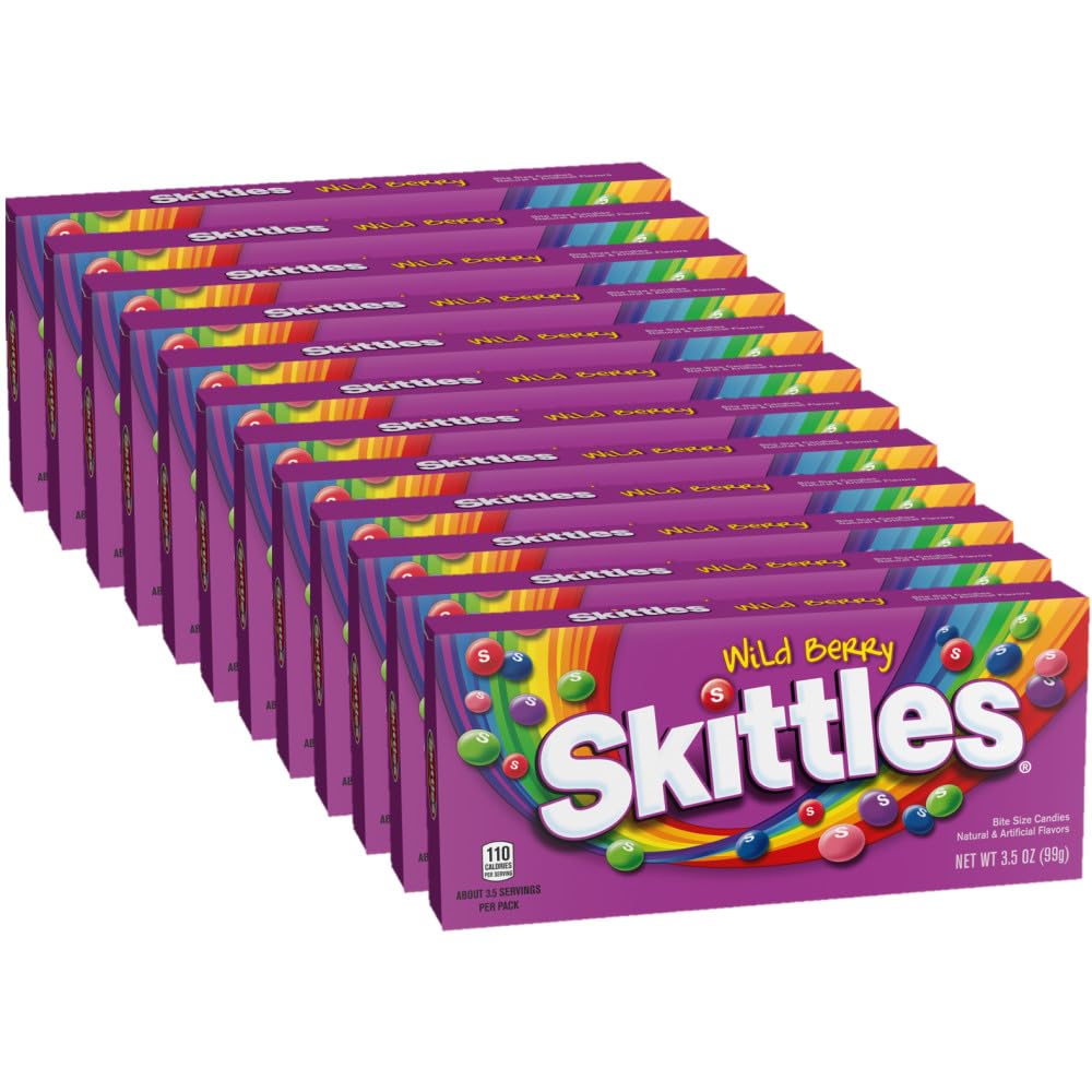 Skittles Wild Berry Theater Box with colorful chewy candies for sharing