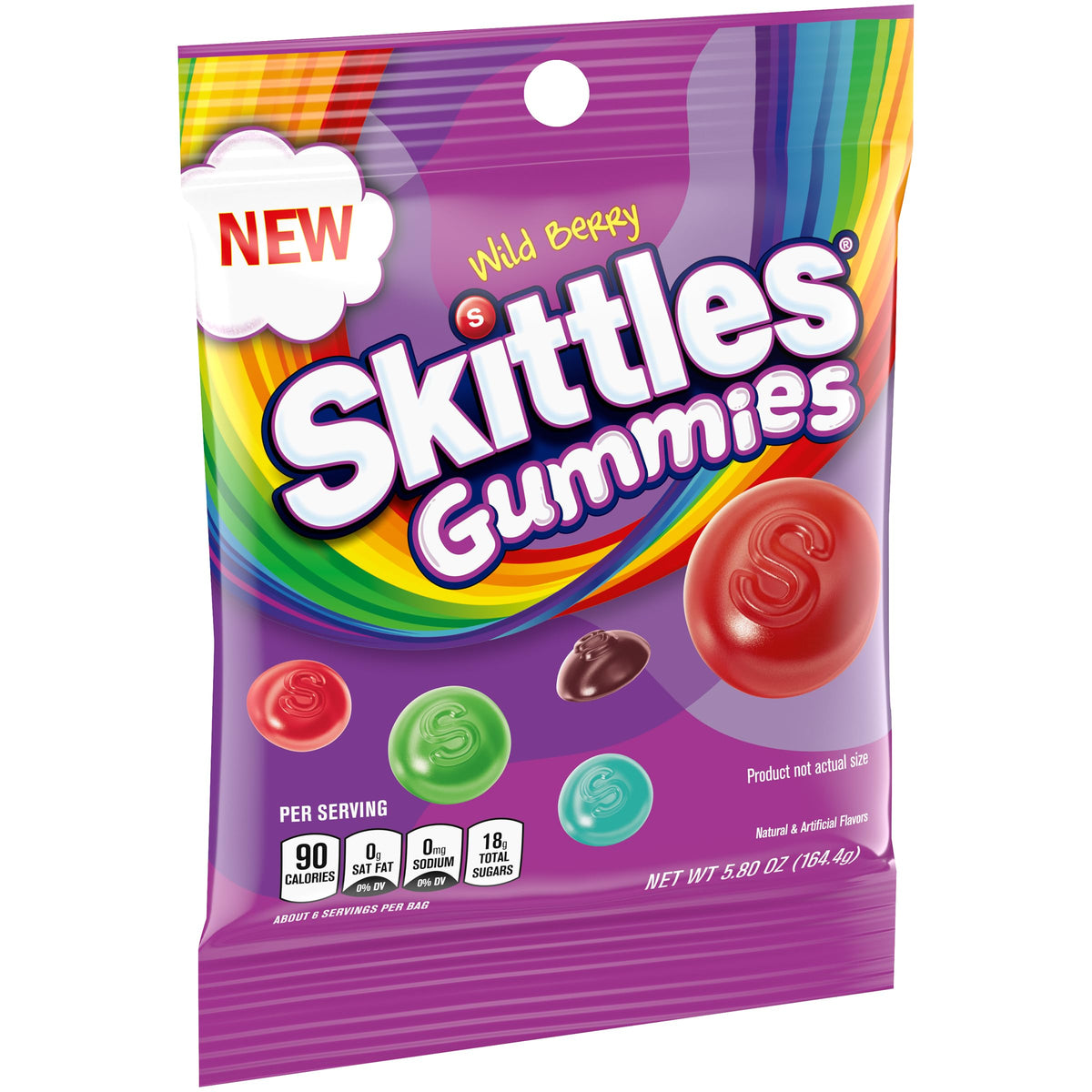 Skittles Wild Berry gummy candy bag with vibrant colors for quick snacking