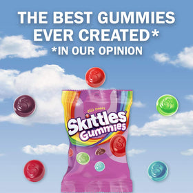 Skittles Wild Berry gummy candy fruity flavors in a single bag