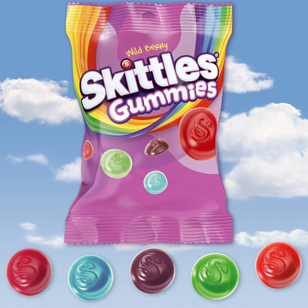 Skittles Wild Berry gummy candy pack of 12 for sharing during movie nights