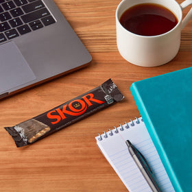 SKOR bars on a tray ready for movie night with friends