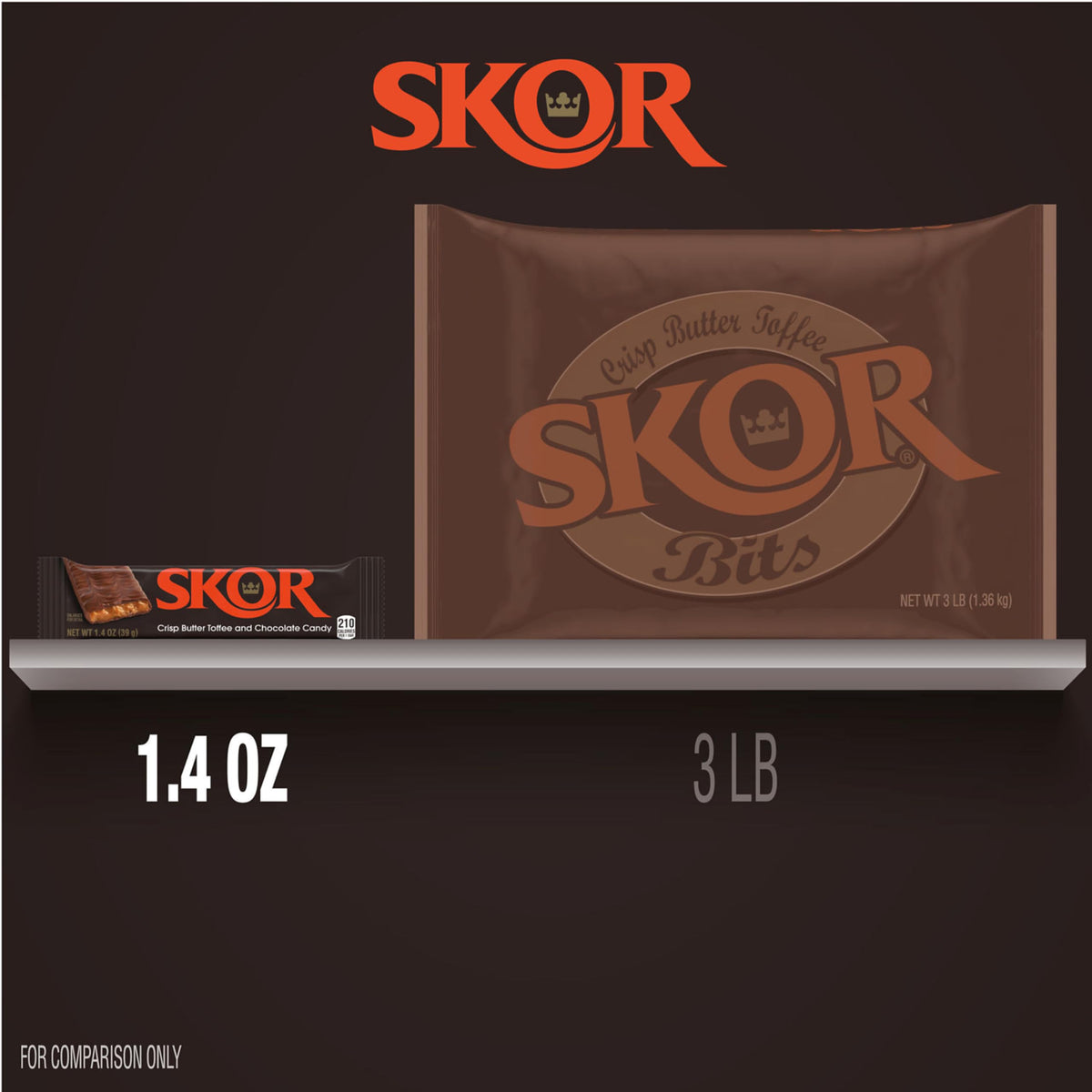 SKOR candy gift bag featuring butter toffee chocolate bars