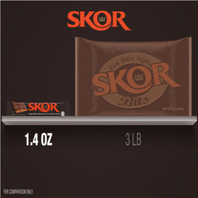 SKOR candy gift bag featuring butter toffee chocolate bars