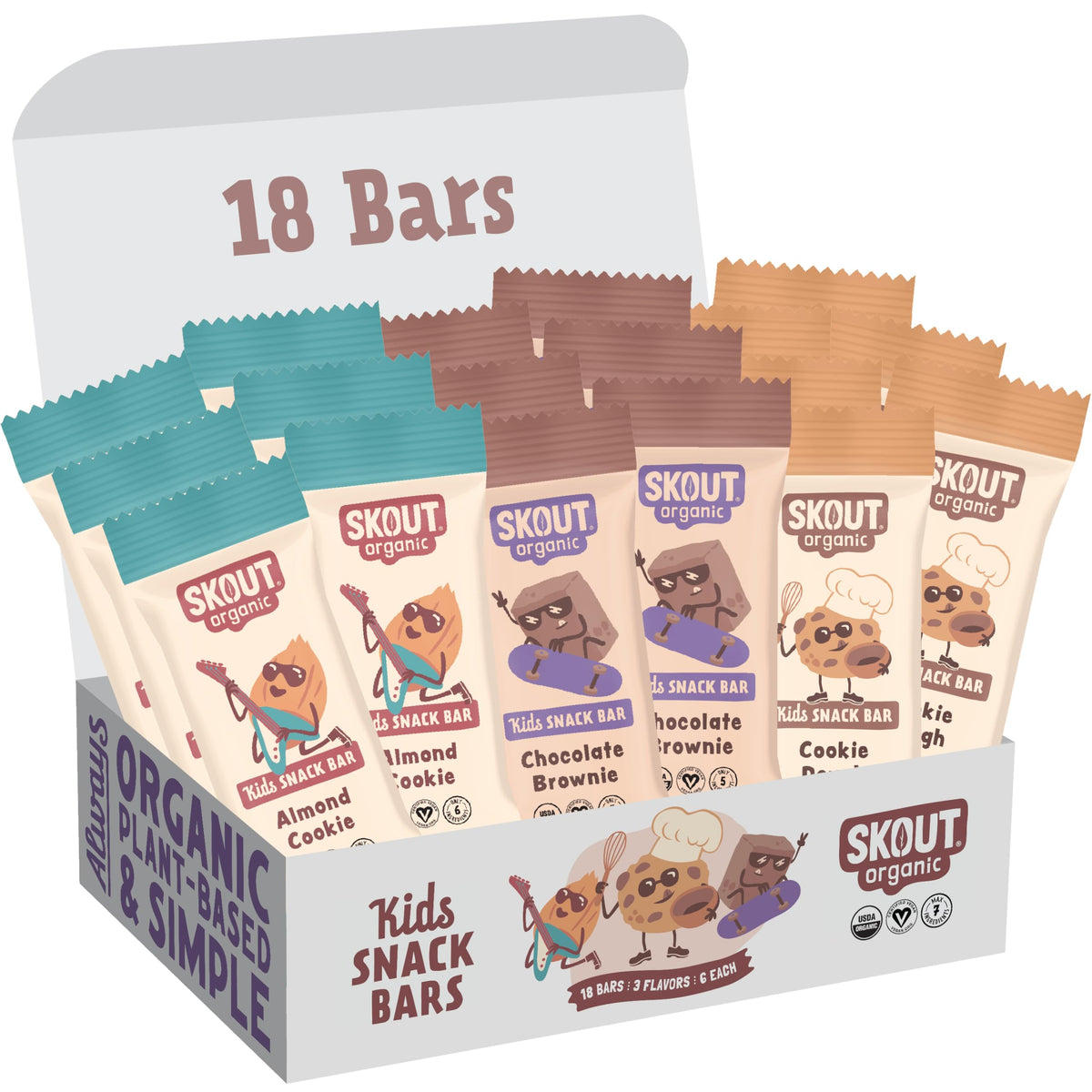 Skout Almond Cookie bars packaging for convenient lunchbox snacks.