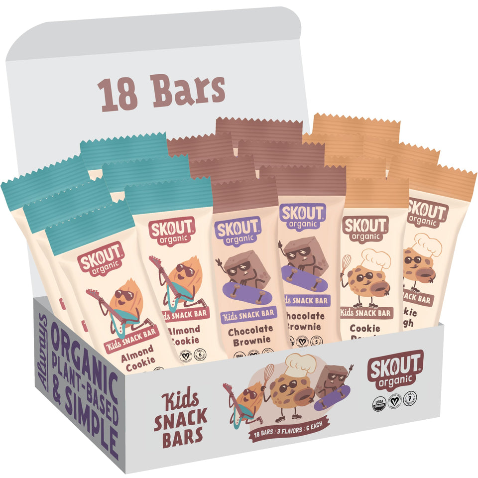 Skout Almond Cookie bars packaging for convenient lunchbox snacks.