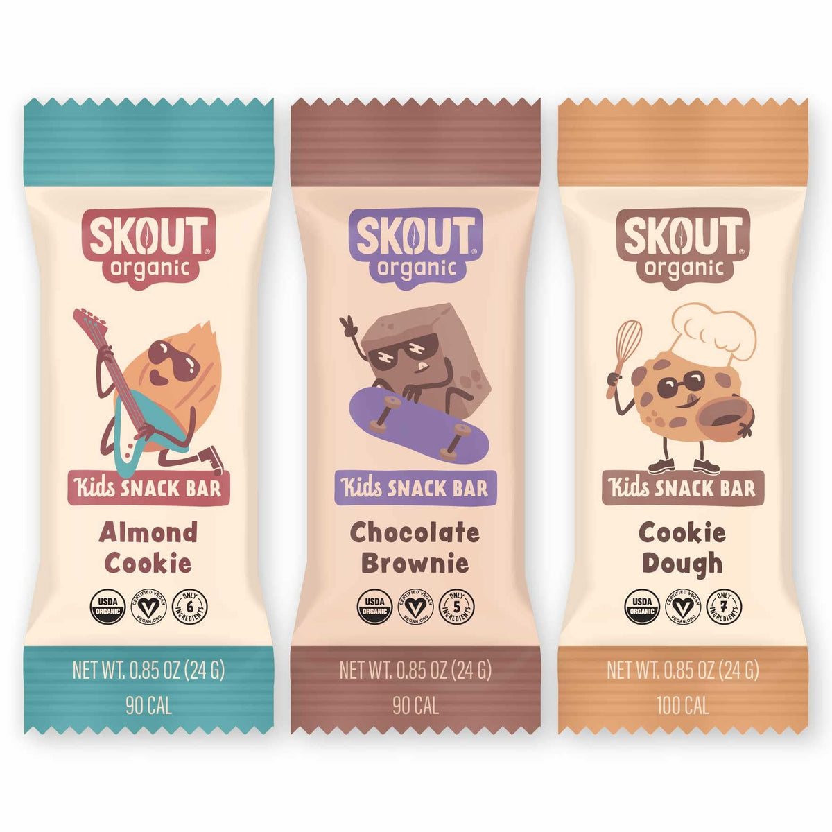 Skout Chocolate Brownie bars close-up emphasizes rich, dessert-inspired flavor.