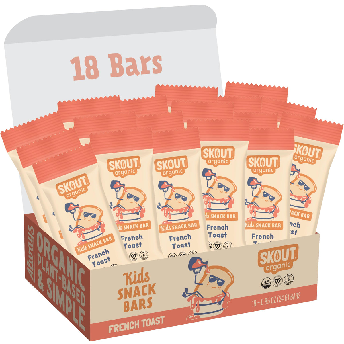 Skout French Toast bar front view for quick, on-the-go kids snacking.