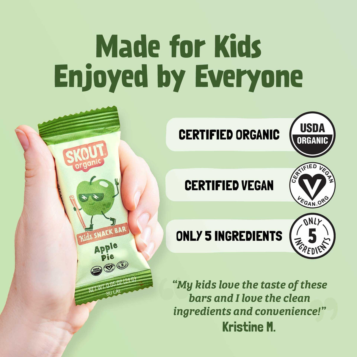 Skout Organic kids bars fruit variety pack ready for outdoor adventures and camp snacks