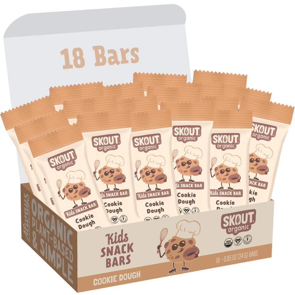 Skout Organic Cookie Dough Bars pack for school lunches and on-the-go snacking.