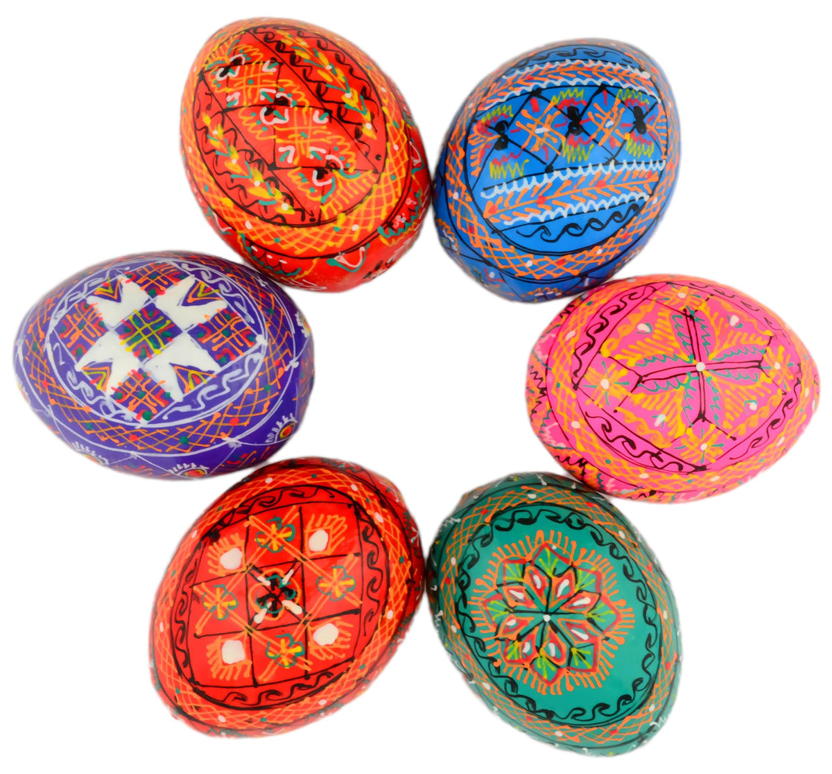 SKRRYNYA Pysanky wooden egg showcasing vivid colors for Easter table decor