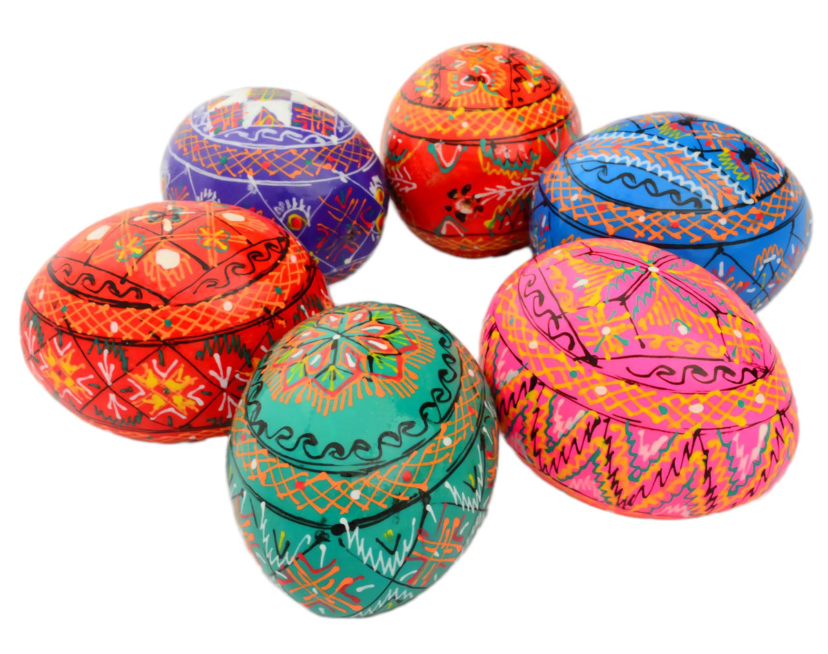 SKRRYNYA hand-painted pysanky wooden eggs ideal as collector's gifts
