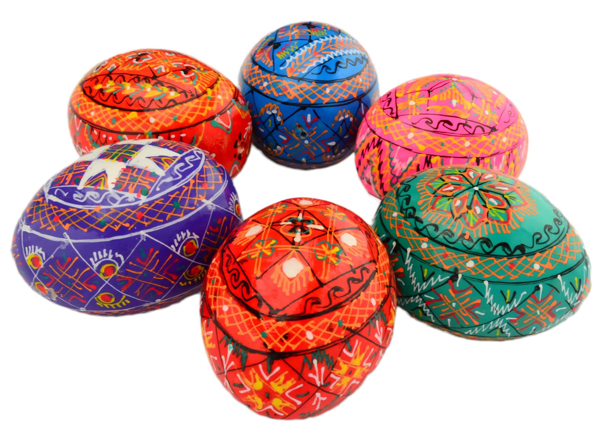SKRRYNYA wooden pysanky egg set perfect for seasonal mantel displays