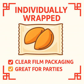 Sky Ecommerce individually wrapped fortune cookie rounds offer grab-and-go convenience.