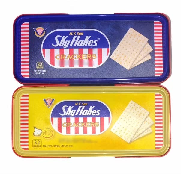 Skyflakes crackers two-pack front view, ideal everyday snack during breaks.