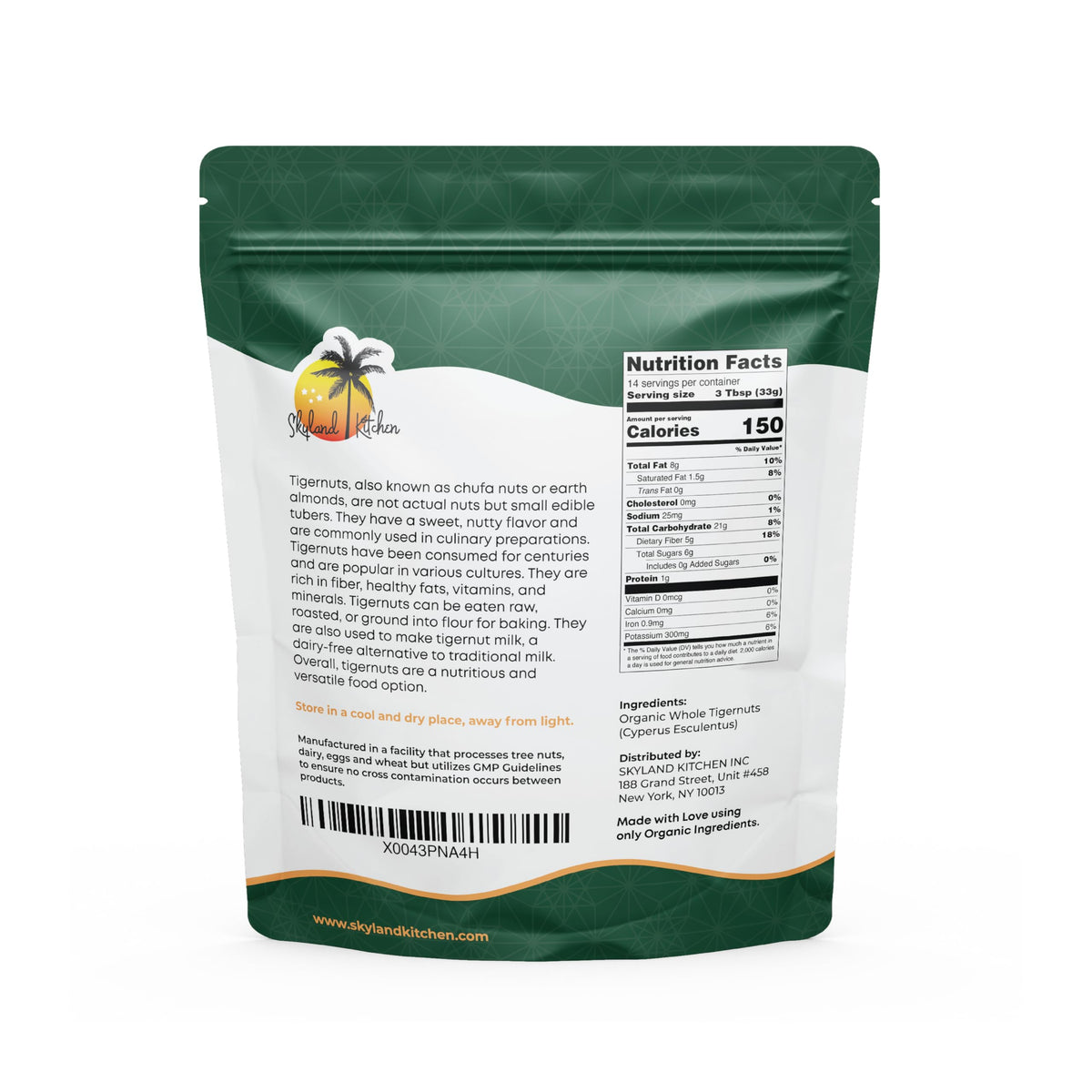Skyland Kitchen organic tigernuts raw snack reveals sweet nutty flavor