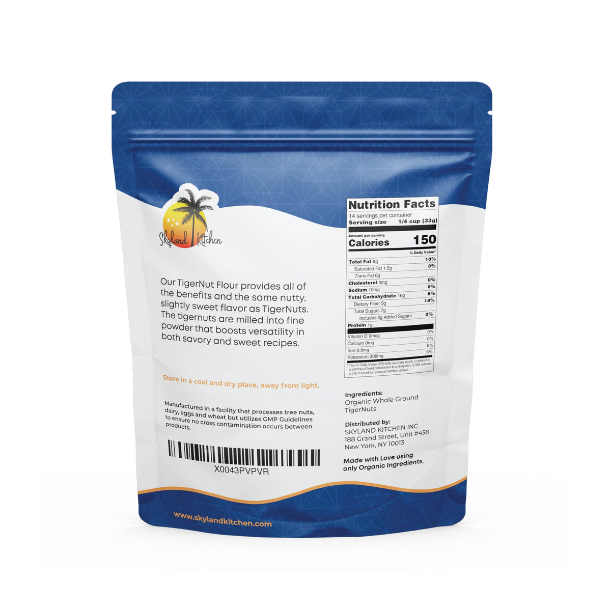 Skyland Kitchen Tigernut Flour pour – easy batter incorporation.