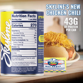 Skyline Chicken Chili serves two portions, great for quick meals.