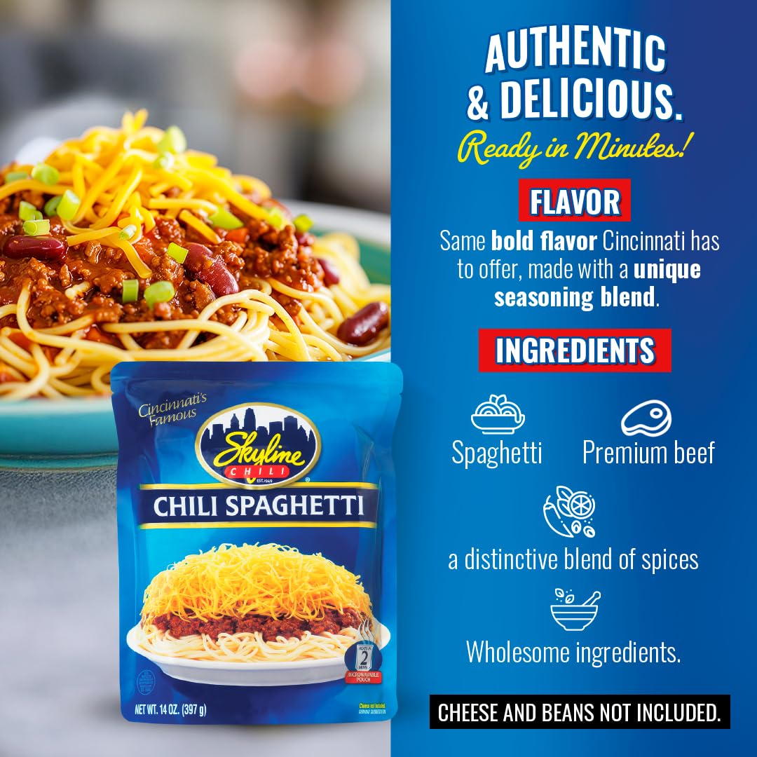 Skyline Chili on hot dogs offers a Cheese Coney topping option.