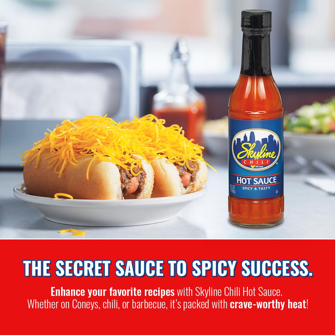Skyline Chili hot sauce drizzled over eggs for breakfast heat.