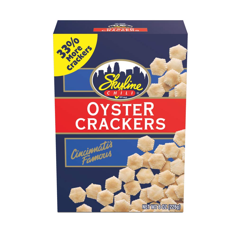 Skyline Chili oyster crackers in a bowl, lightly salted crunch elevating meals
