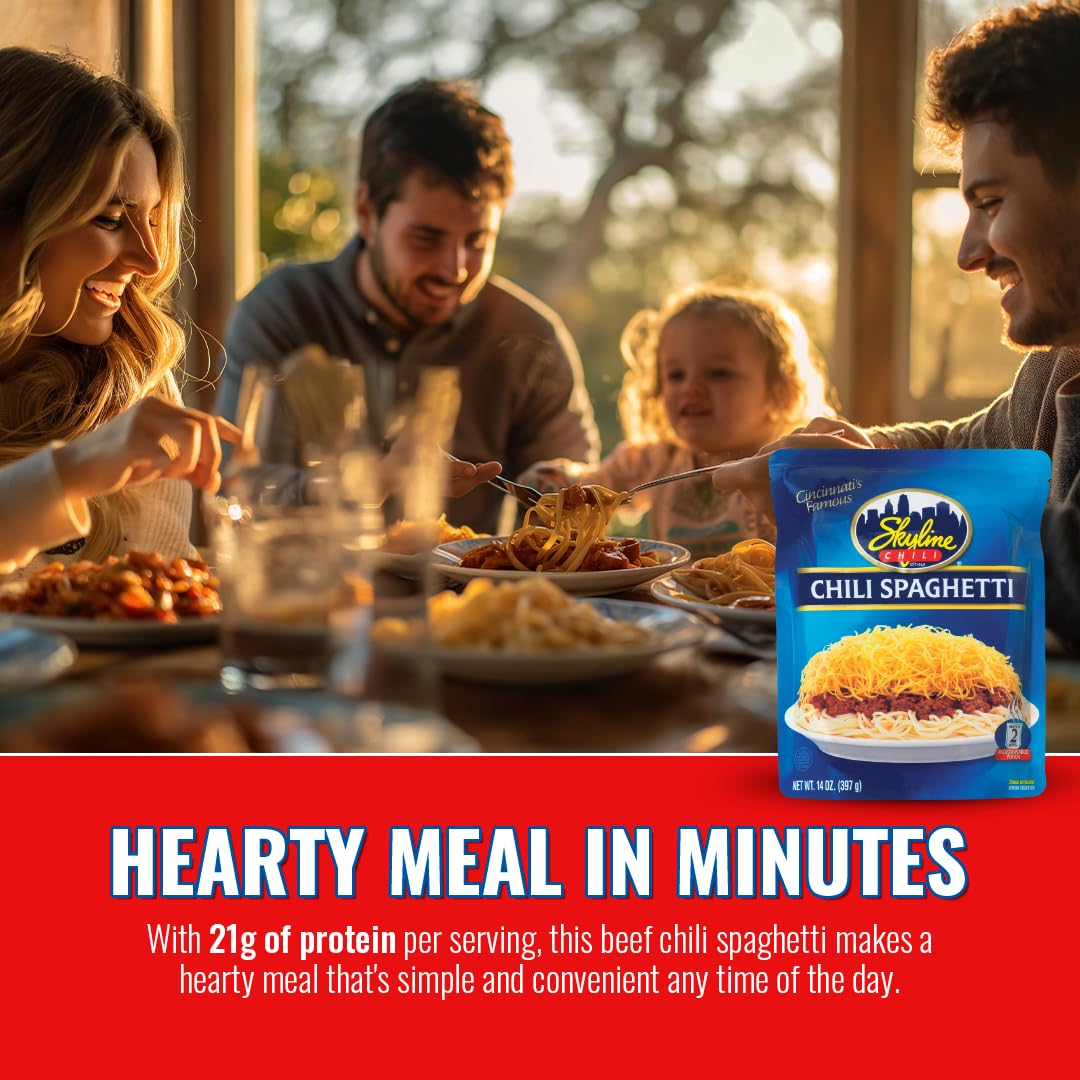 Skyline Chili provides 21g protein per serving for a filling meal.