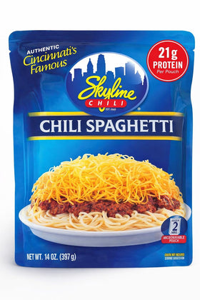 Skyline Chili microwavable pouch ready in two minutes for quick weeknights.