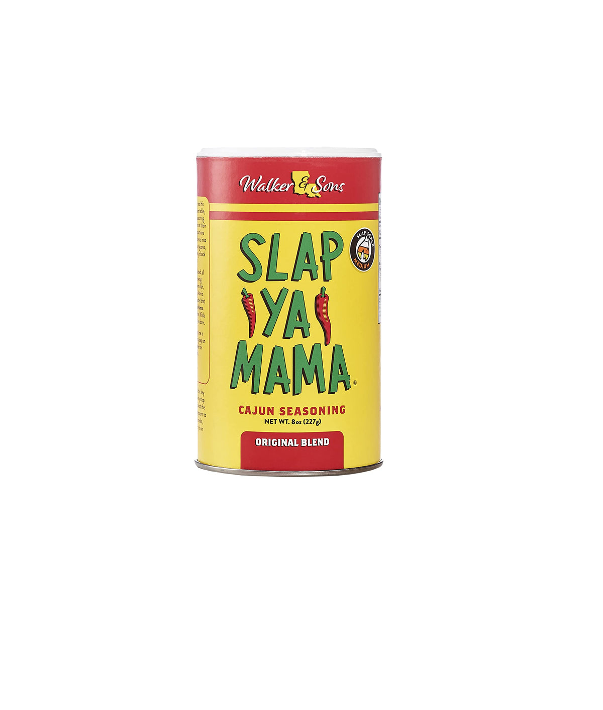 SLAP YA MAMA Cajun hot sauce bottle on table adds heat to meals