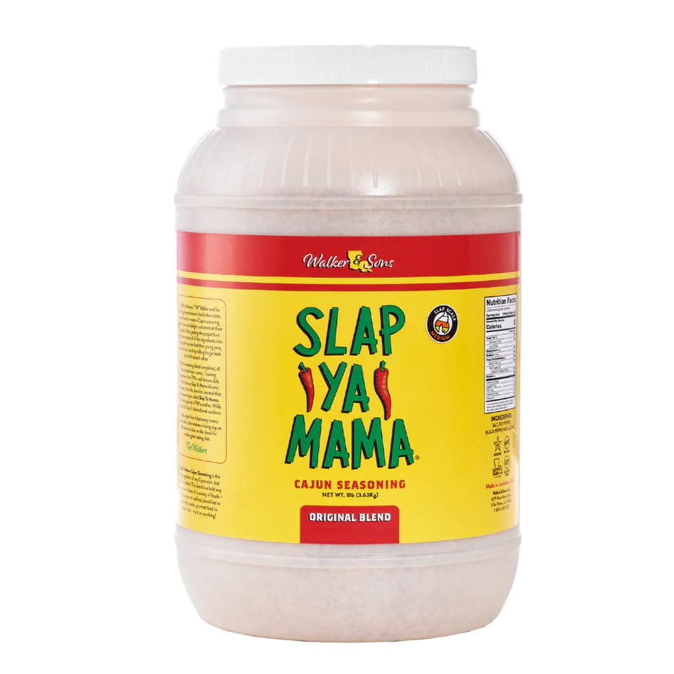 Slap Ya Mama Cajun Seasoning jug with original blend—ideal for bulk restaurant cooking.