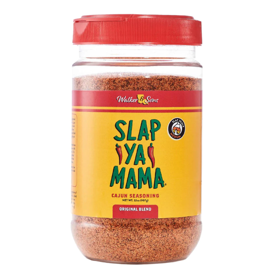 SLAP YA MAMA Cajun seasoning original bottle for versatile Louisiana cooking.